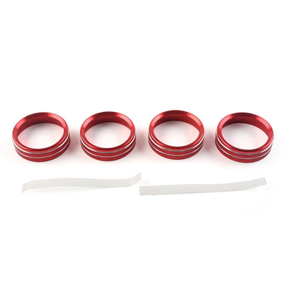 4x Air Conditioner Switch Knob Trim for Ford F150 XLT (2015-2020) Red