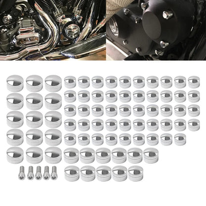 75X Chrome Engine Bolt Topper Caps for Harley Touring Road Street Glide (07-16)