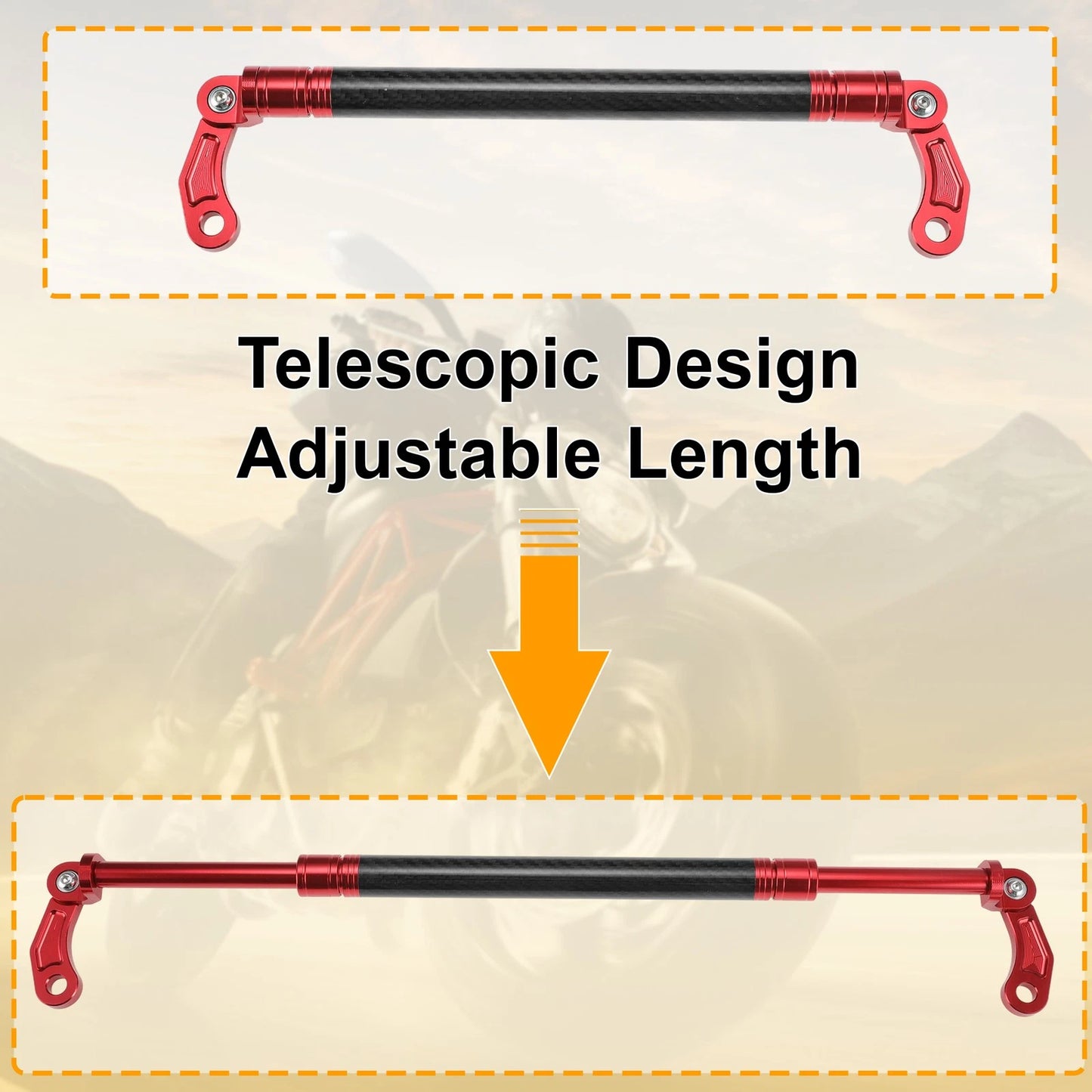 Balance Handle Bar Extender Bracket 300mm Center Hole Red Black for Motorcycle