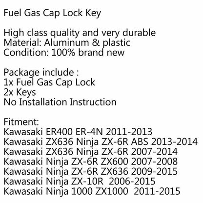 Gas Tank Cap Key for Kawasaki ER400/650, ER4N, ER-6N, ER6F, Ninja EX650 (06-15)