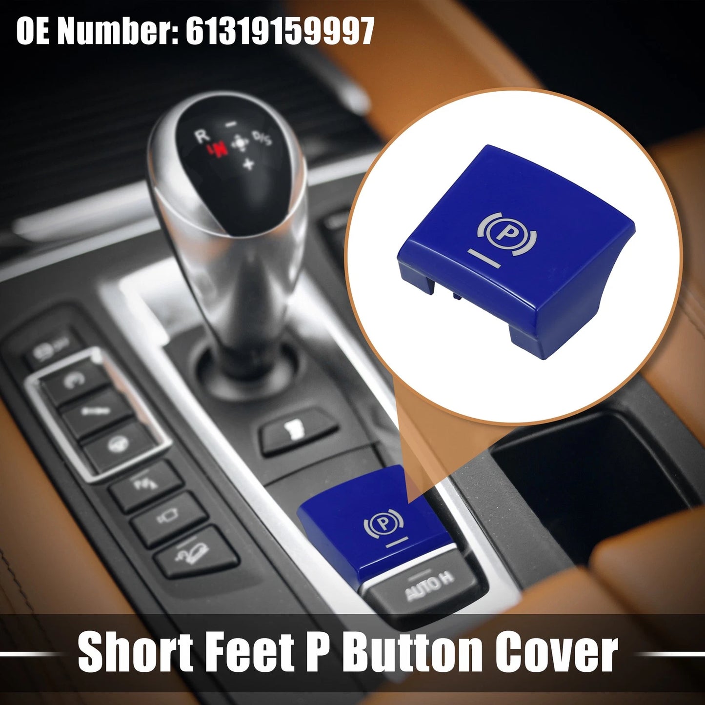 Short Feet P Button Cover for BMW F01 F02 F10 F12 F25 F26 (2010-2017) Blue