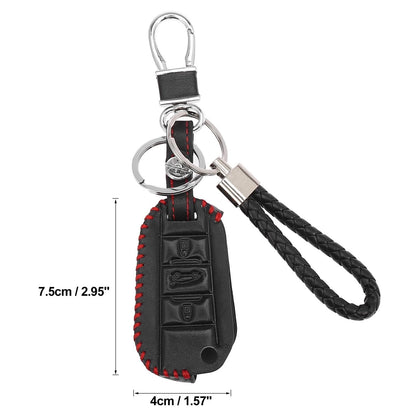 Leather Remote Key Fob Cover Case for Peugeot 508, Citroen C6 (2008-2018)