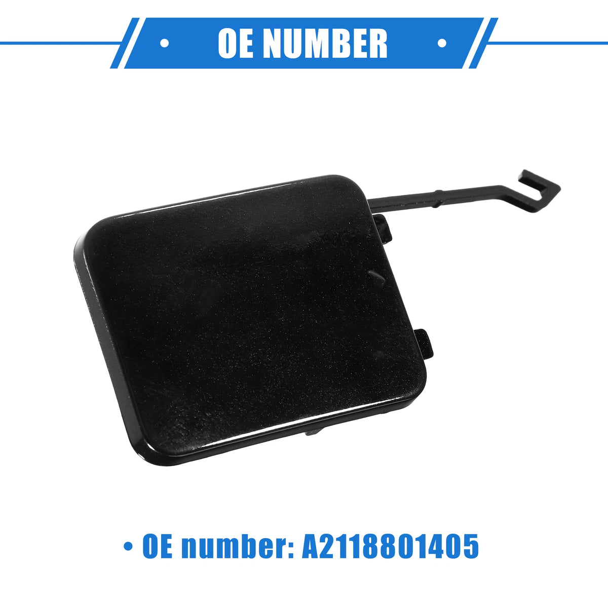 Tow Hook Cover for Mercedes-Benz W211 2002-2008 Plastic Black Rear Right