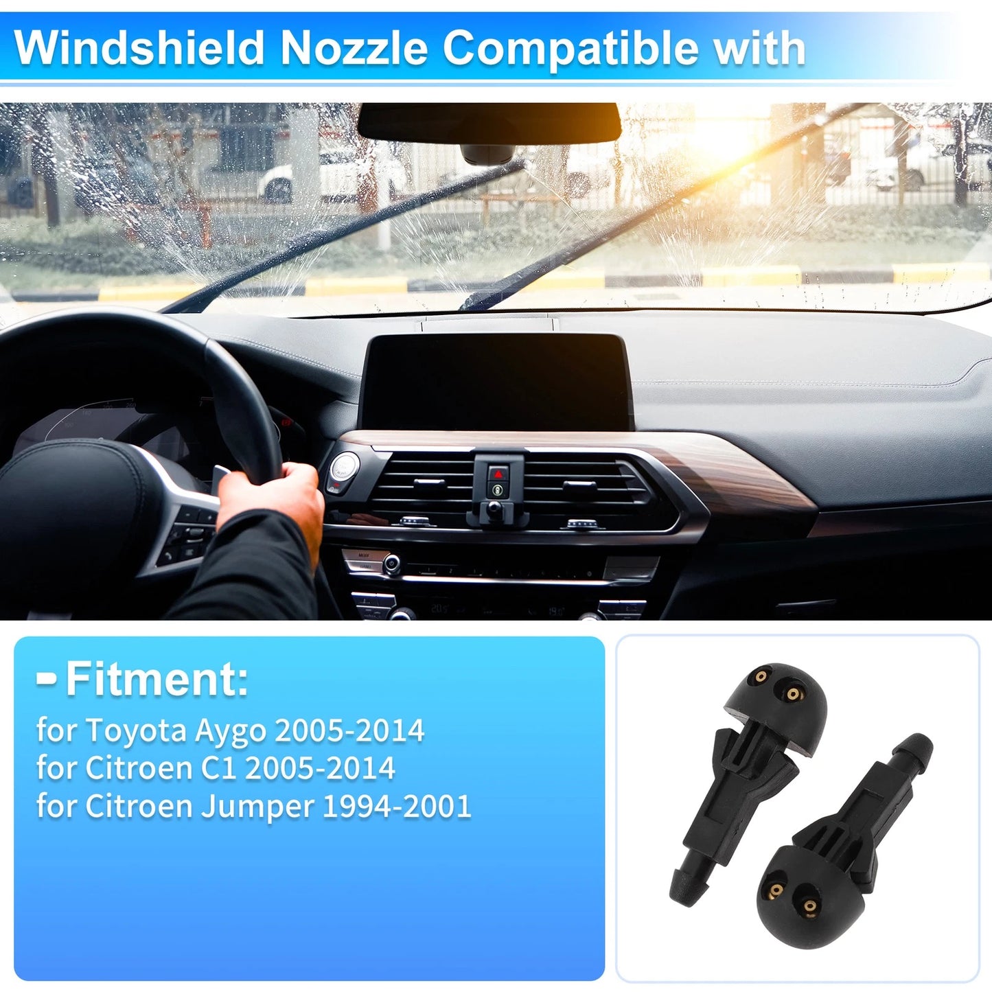 Windshield Washer Nozzle for Toyota Aygo / Citroen C1 (2005–2014)