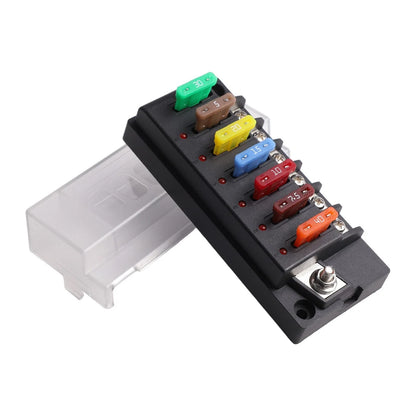 Reliable 12V Marine Fuse Block with LED Monitoring for Boats/Vehicles