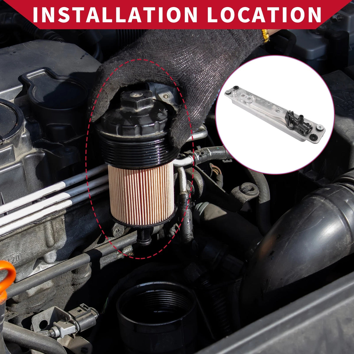 Engine Oil Cooler Oil Filter Housing with Bolt for BMW X5 X6