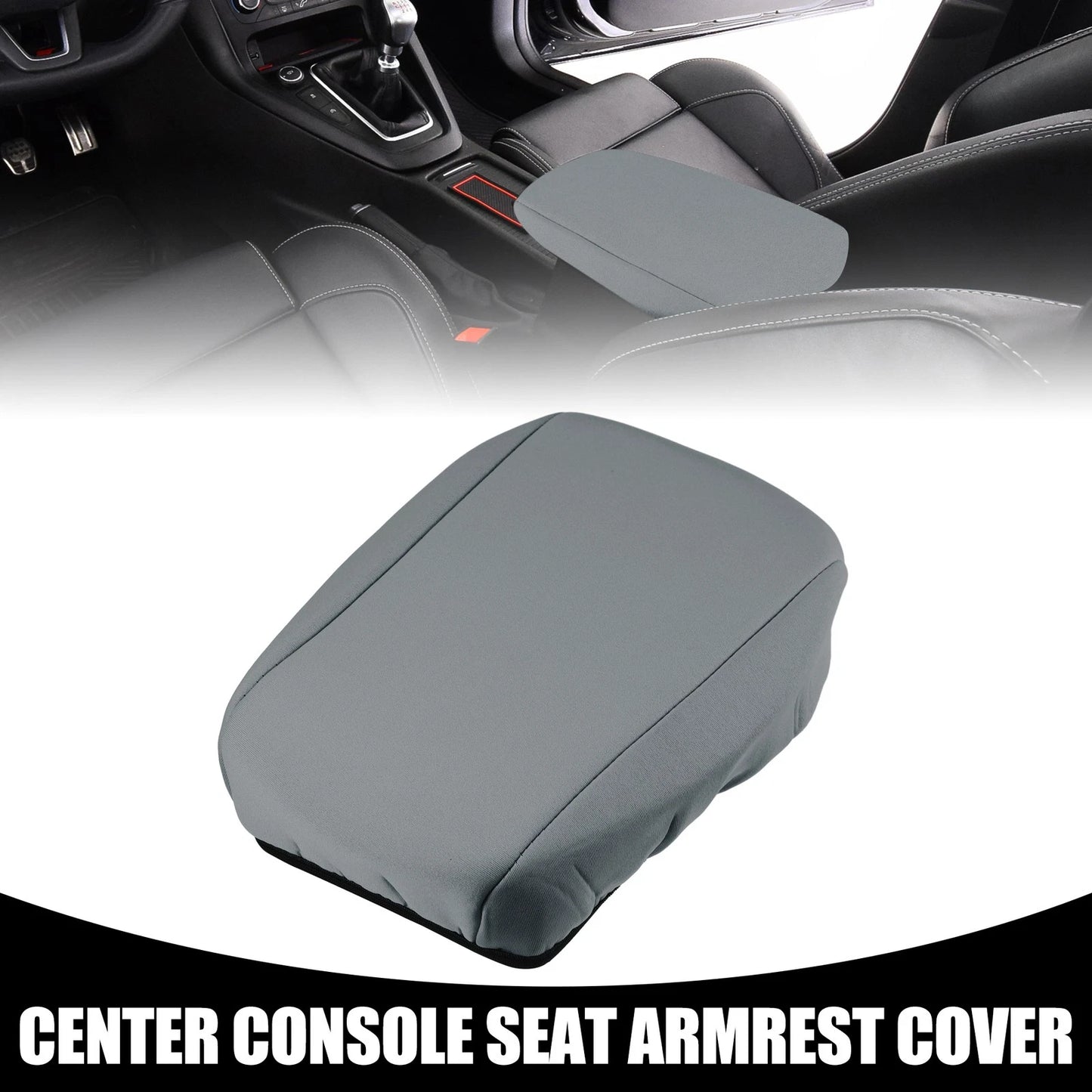 Center Console Lid Armrest Cover for Ford Focus (2010-2015) - Neoprene Gray