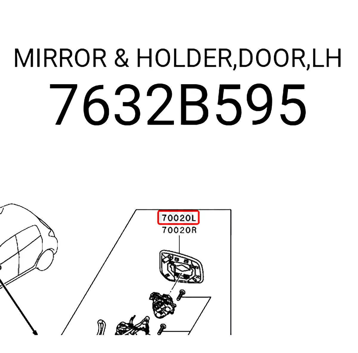 LH Side Mirror Lens for Mitsubishi Mirage 5Dr (2012-2022)