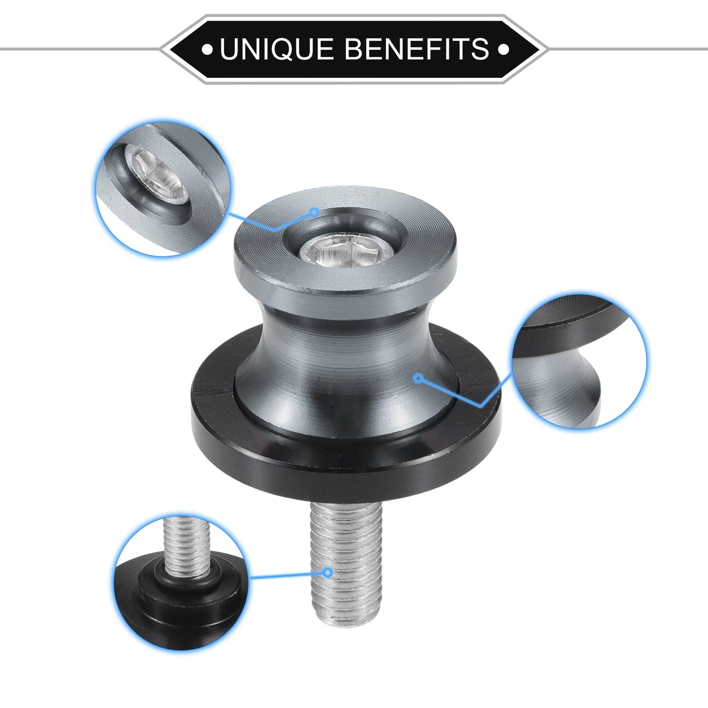 1 Pair Swingarm Spools 8mm CNC Titanium Tone for Motorbike