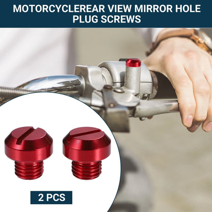 2 x Regular And Reverse Rear View Mirror Screws M8x1.25 Red for Motorcycle
