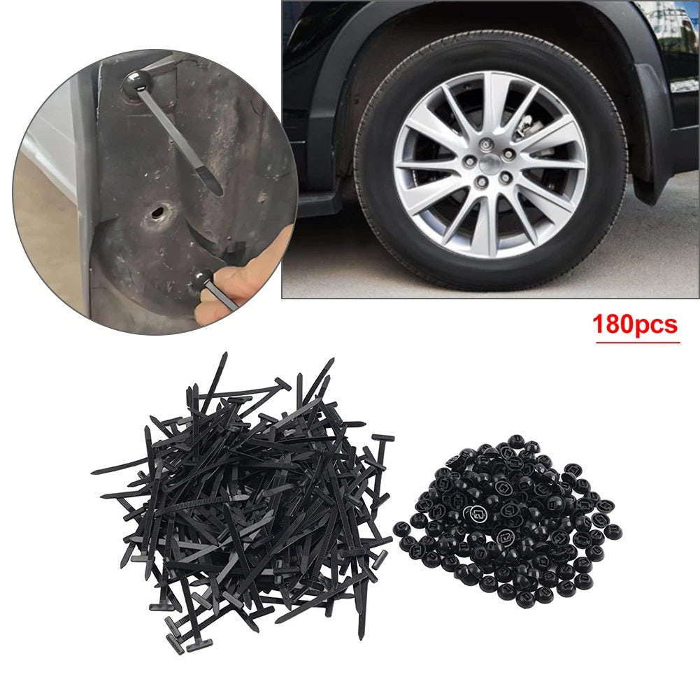 180Pcs Zip Tie Cable Buckle Self-Locking Fasteners for Car Daily Fixing