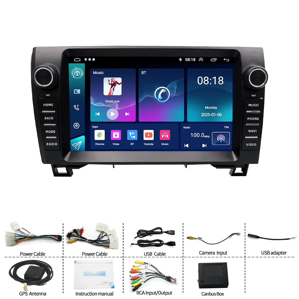 9'' Carplay Stereo Radio GPS for Toyota Tundra, Sequoia (2007-2022)