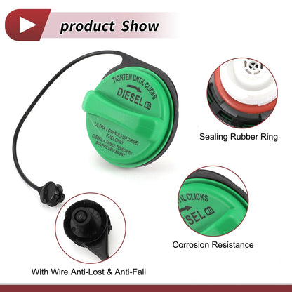 Gas Fuel Tank Cap for GMC Sierra 2500HD 3500HD Black White Green