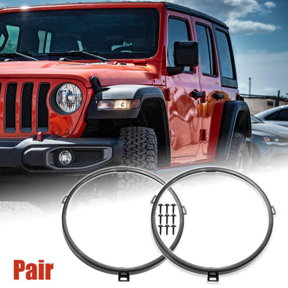 7" Round Headlight Mounting Bracket Rings for Jeep Wrangler JK (2007-2017)