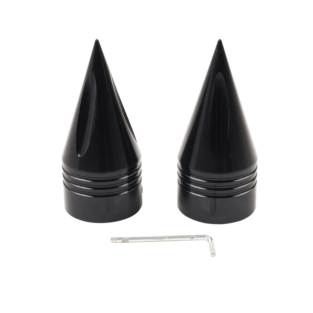 Black Front Axle Cap Nut Cover for Harley Touring Road Street Glide Dyna