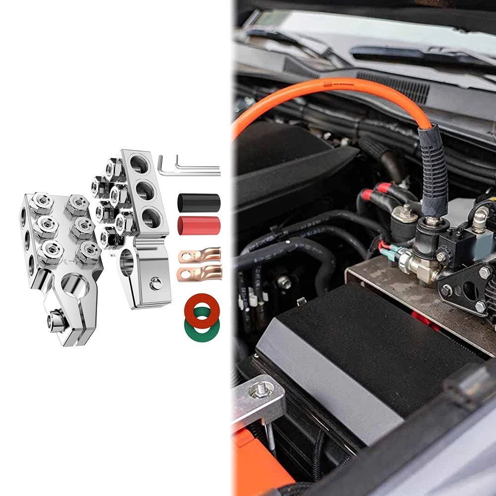 12-Way Car Battery Terminal Connectors Positive Negative Set for Automotive