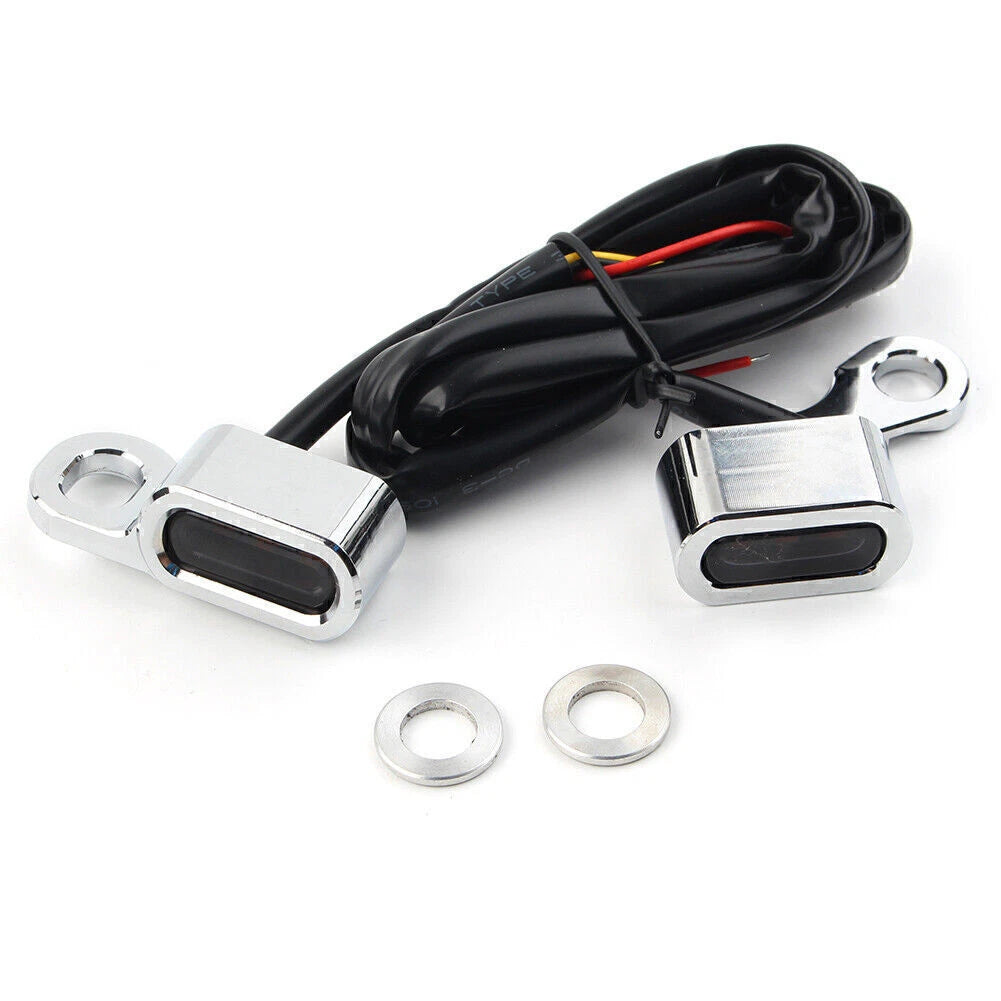 Mini LED Turn Signal Indicator Amber Light for Motorcycle Handlebar Kit