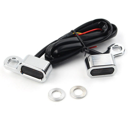 Mini LED Turn Signal Indicator Amber Light for Motorcycle Handlebar Kit