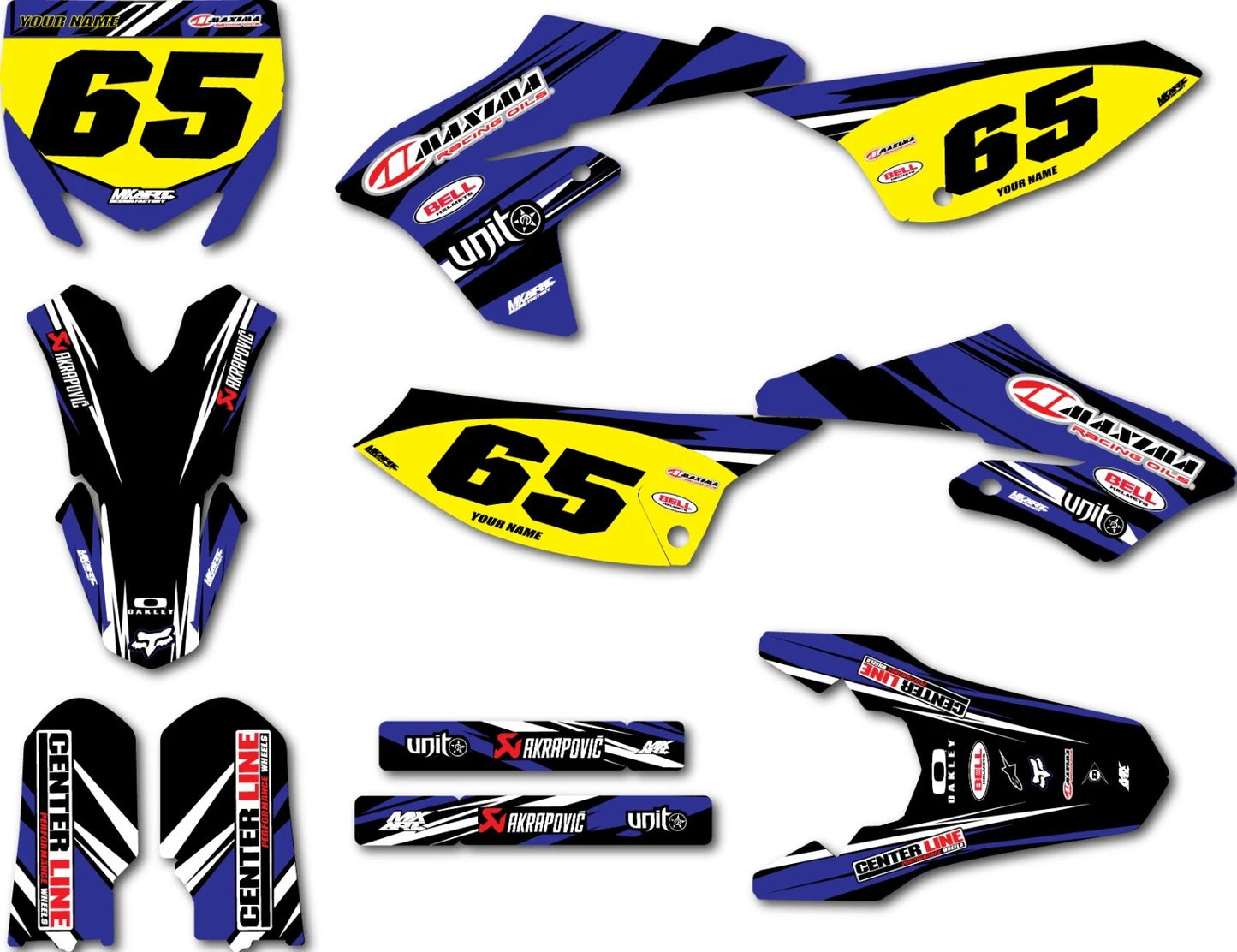 Digger Style Full Sticker Kit Decal for Yamaha YZ 65