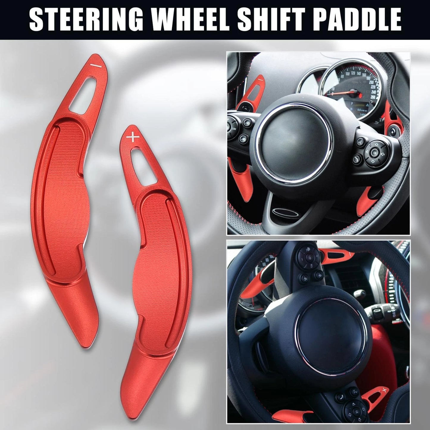 Red Car Steering Wheel Shift Paddle Extend Cover for BMW Mini Cooper