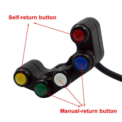 Universal 5 x Button Handlebar Switch for Motorcycle - 22mm (No Year)