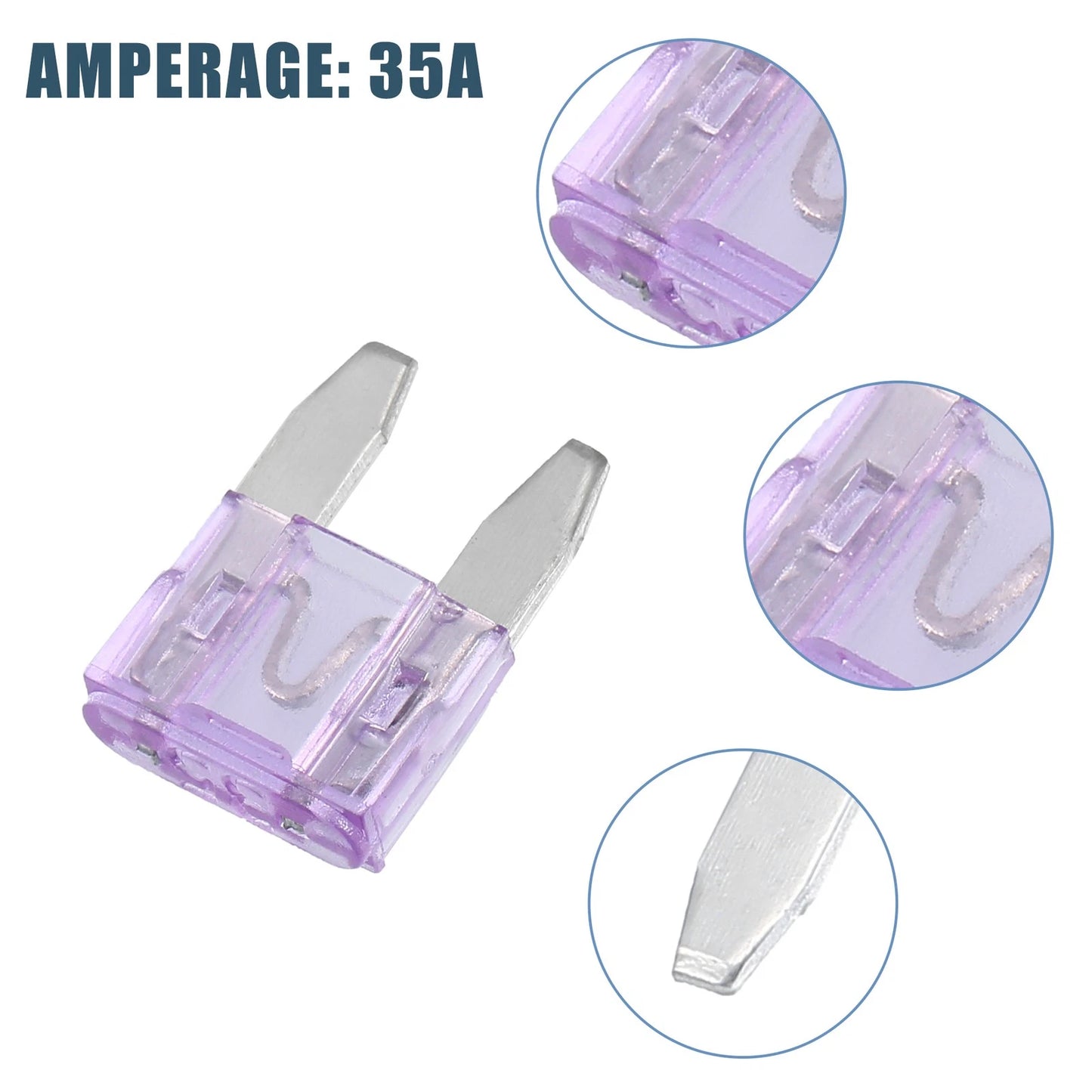 35A Mini Blade Style Fuses 30 Pcs for Automotive Car Truck