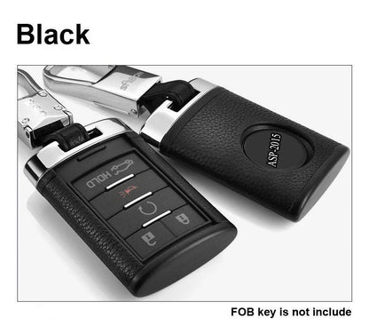 Black Leather Remote Key Case Cover Fit For CADILLAC SRX XTS CTS NO Key