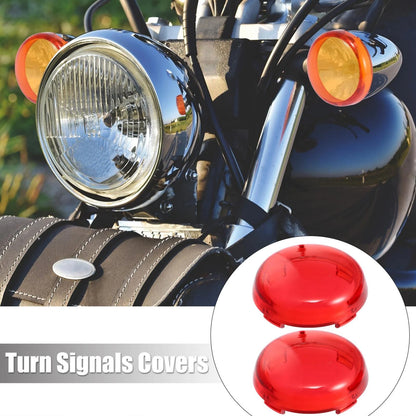 4pcs Turn Signal Light Lens Covers Front Rear for Harley Dyna Street Glide Red