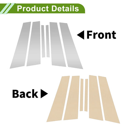 6 x Door Pillar Window Trim for BMW 1-Series (2017-2021) Silver Tone
