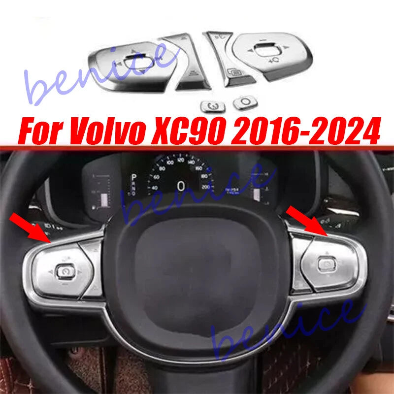 Alloy Steering Wheel Control Button Cover Trim for Volvo XC90 (2016–2024)