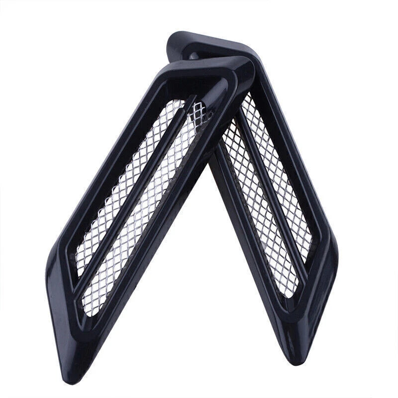 Black Car Fender Side Hood Air Flow Vent Stickers for Universal Fit Accessories
