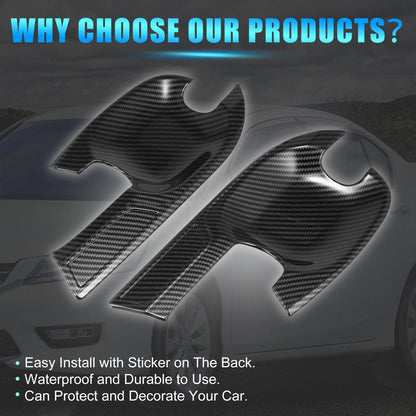 Car Door Handle Cups  for Isuzu D-Max Carbon Fiber Gloss Black
