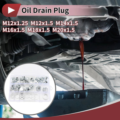 Engine Oil Drain Plug with Gasket M12x1.25 M18x1.5 for Car Motorcycle Boat