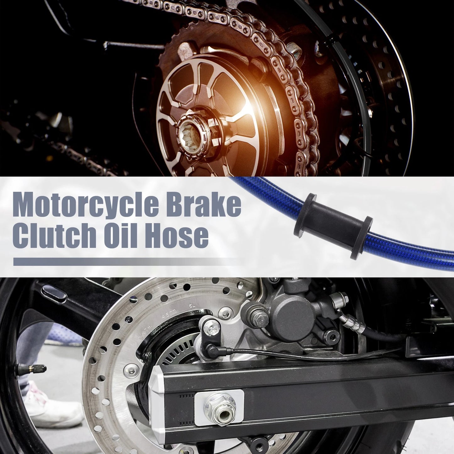 150cm 59.06" Brake Clutch Oil Hose Line Blue for Motorcycle