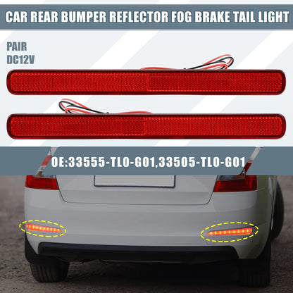 Rear Bumper Reflector LED Brake Tail Light for Acura TSX