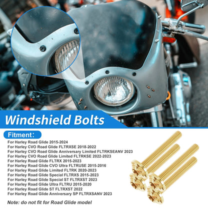 Windshield Bolts for Harley Road Glide (2015–2024)