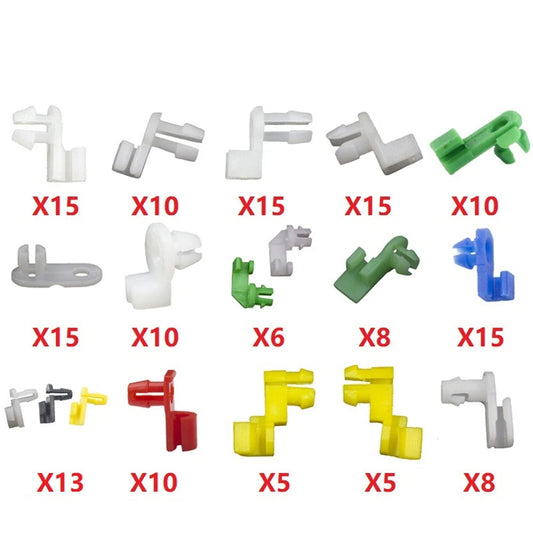160 x Mixed Plastic Fasteners for Auto Door Lock Rod Clip Retainer Assortment