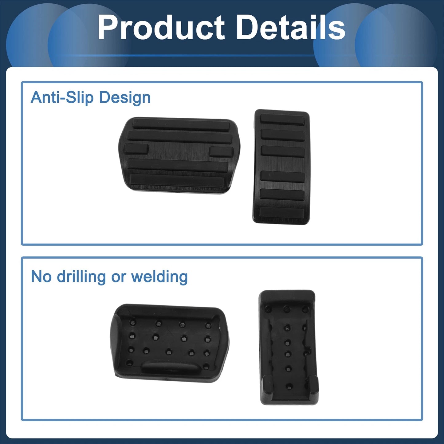 Foot Accelerator Pedal Covers for Ford Mustang Mach-E (2021-2025) Black