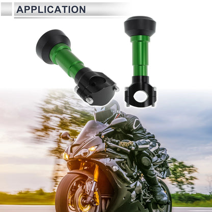 2 x Slider Frame 0.87-1.1 Aluminum Green for Motorcycle