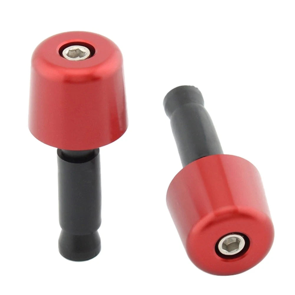1in Handlebar Hand Grips & End Caps for Universal Motorcycle - Red
