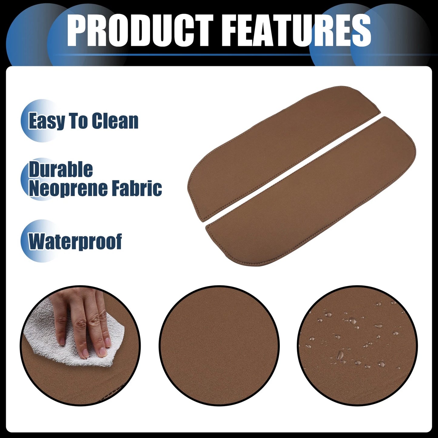 Armrest Protector Covers  for BMW X5 X6 Neoprene Deep Brown (2007-2023)