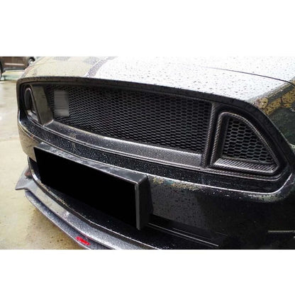 Real Carbon Fiber Front Upper Mesh Grille R Style for Ford Mustang 2015-2019
