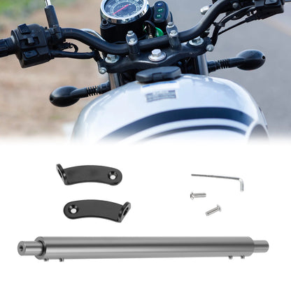 Cross Bar Handlebars Black Silver Tone with Wrench 1 Set for Motorcycle