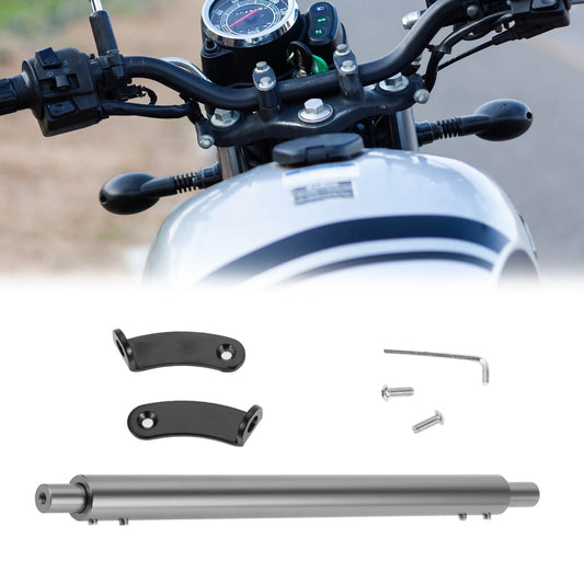 Cross Bar Handlebars Black Silver Tone with Wrench 1 Set for Motorcycle