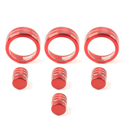7x Switch Knob Ring Cover Trim for Honda Civic 2022+ CRV 2023-2024 Red