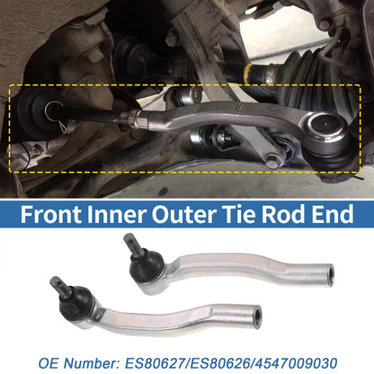 2 x Front Outer Tie Rod End Links for Toyota Sienna (2003–2010)