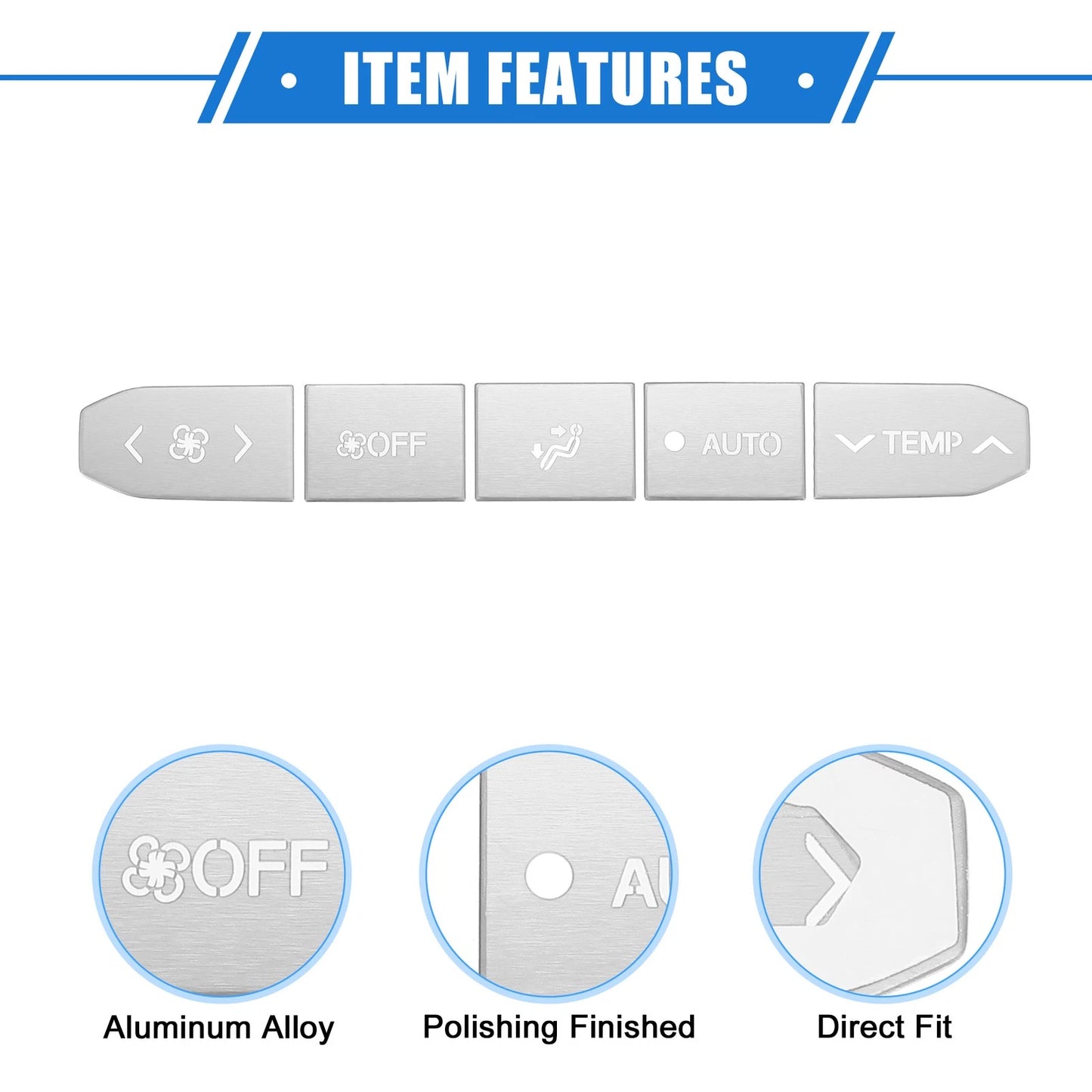 5 Pcs AC Control Switch Button Covers for Toyota Highlander (2014-2019)