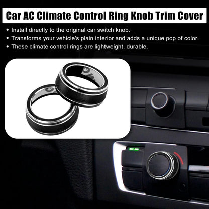Black AC Climate Control Knob Trim Covers for Toyota RAV4 (2019-2020)