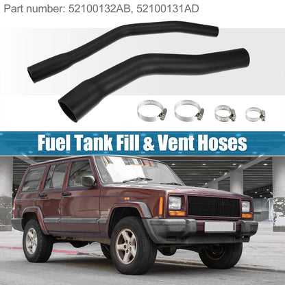 Fuel Fill Vent Hose Pipe for Jeep Cherokee XJ (1997-2001) w/ Clamps