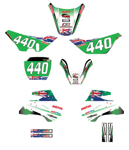 Kawasaki KDX 50 Custom Sticker Kit Aussie Pride Decals Graphics